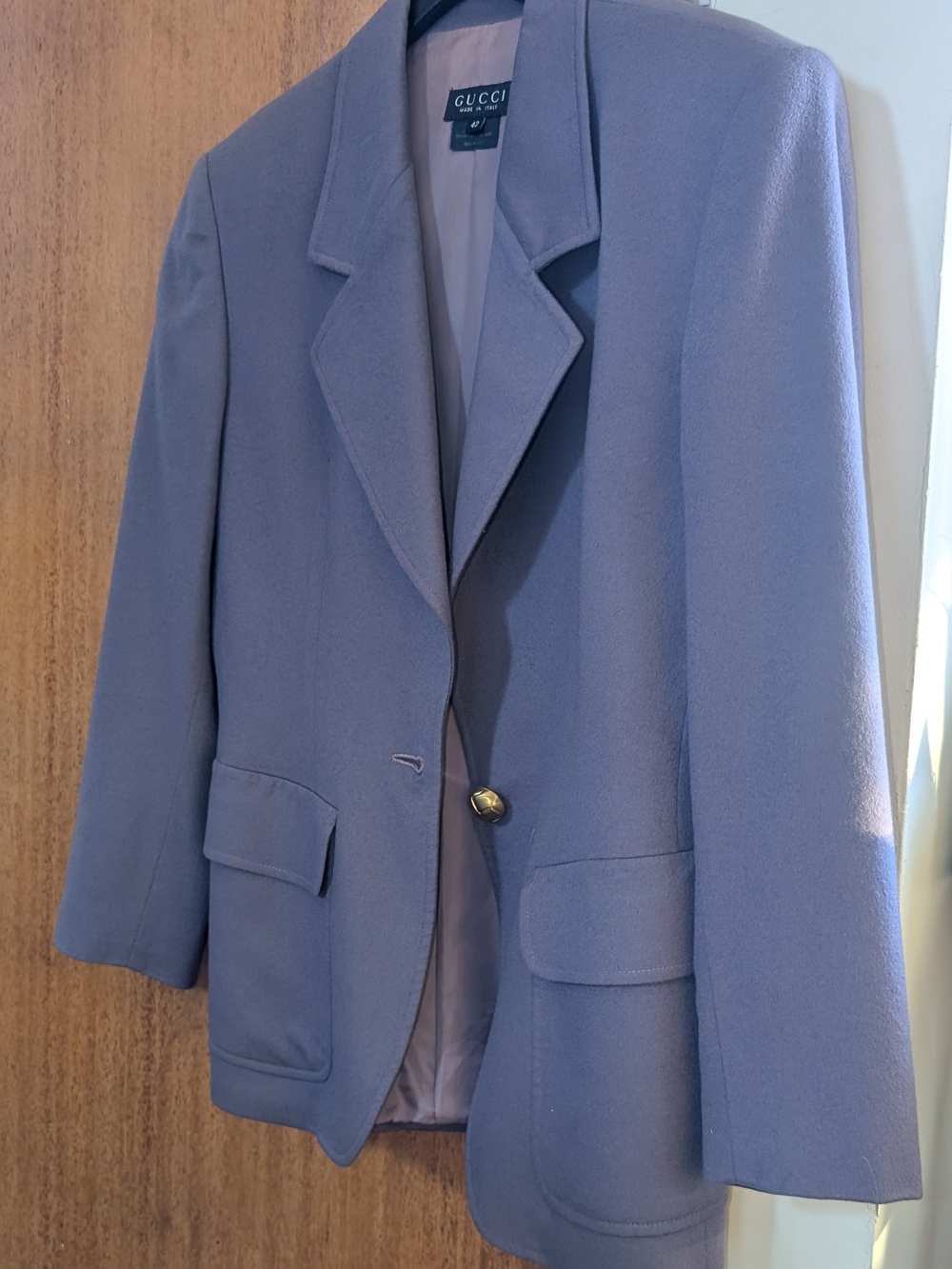 Gucci Dusty Lavender Single-Button Wool Blazer